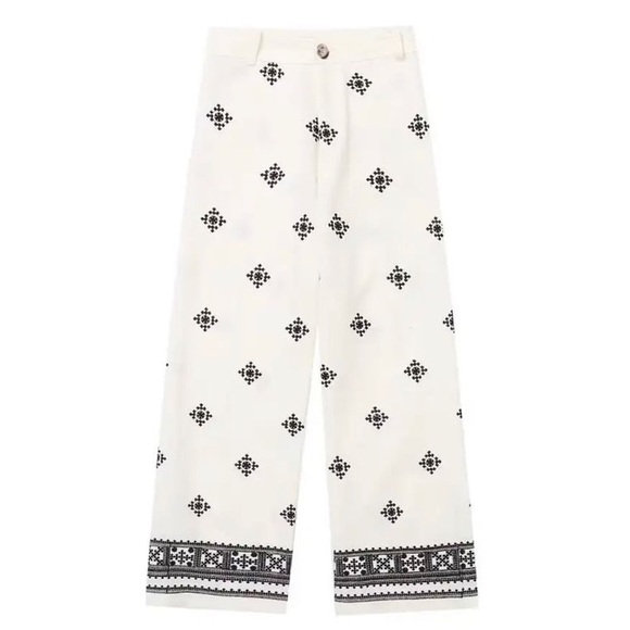 Zara Pants - Zara Linen Blend Printed Pants | XXL